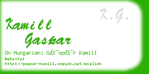 kamill gaspar business card